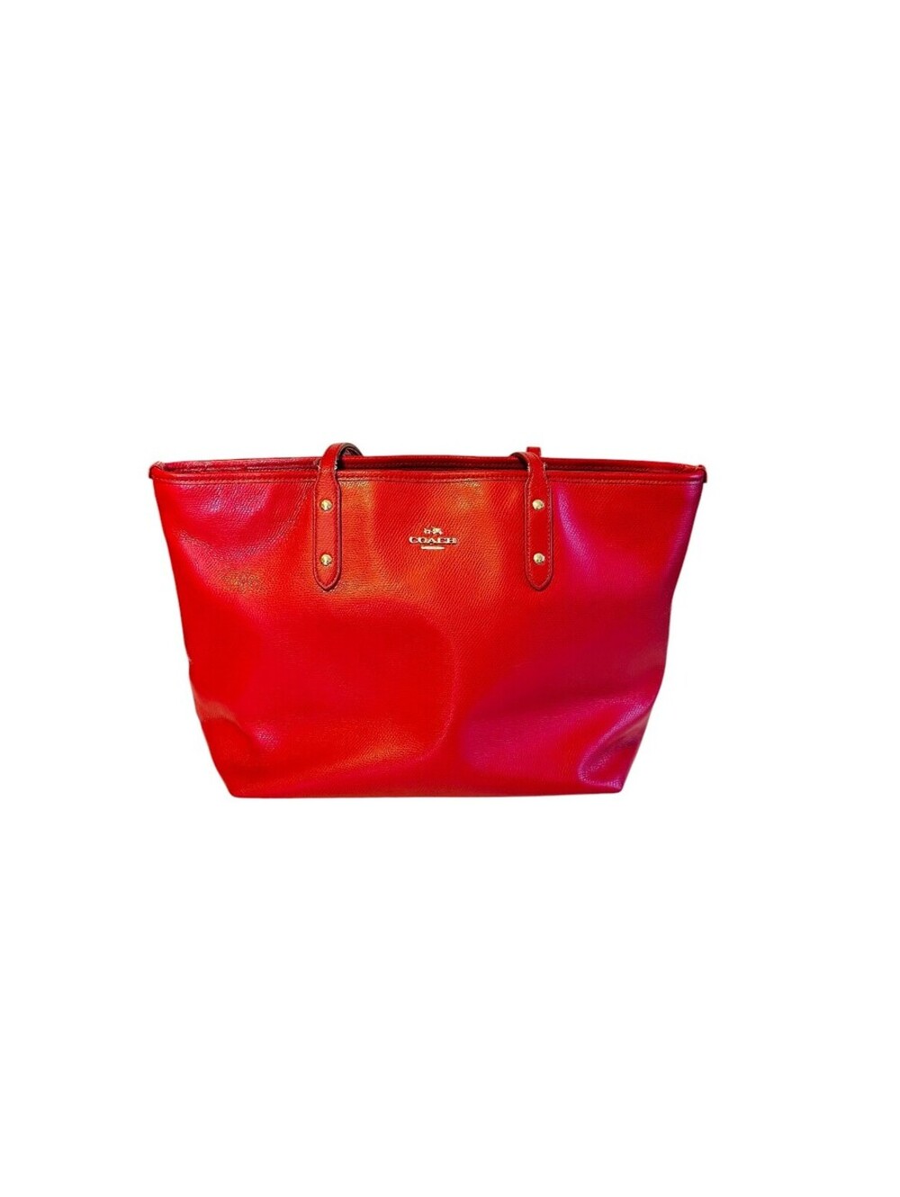 Coach Red City Zipper Tote